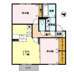 ドエル池の内【1階】の間取り