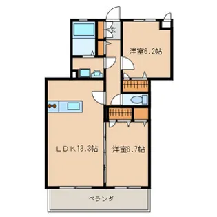 ピュア中通りⅡ【3階】の間取り