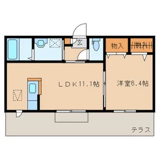 佐賀県鳥栖市鎗田町【アパート】の間取り