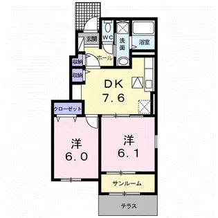 サンモール A【1階】の間取り