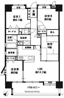 エバーライフネアシティ筑紫野【15階】の間取り