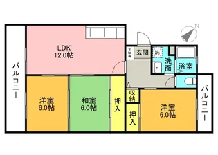 ファミーユ筑紫【3階】の間取り