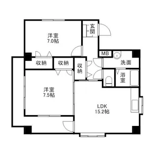 プレジデント大野城【6階】の間取り