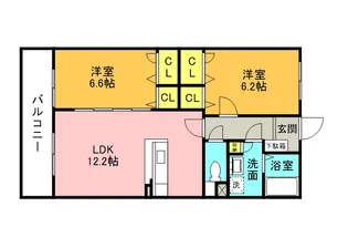 デューク筑紫野【1階】の間取り