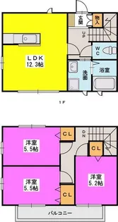 セレーノ上大利【1階】の間取り