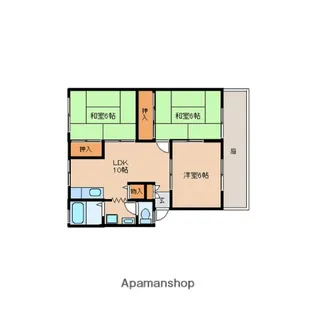 サンビレッジ二日市【1階】の間取り