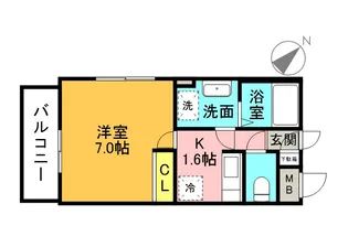 ピュアライフ二日市【3階】の間取り