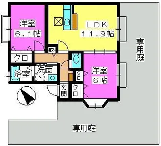 エアルポース平成【1階】の間取り