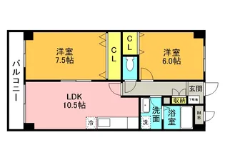 サンライズ天拝【2階】の間取り