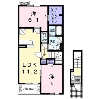 ノーブル筑前Ⅰ【2階】の間取り