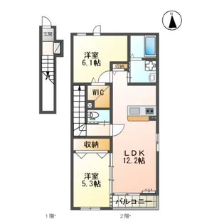 KIJIGAO2(キジガオ2)【2階】の間取り