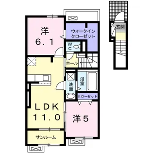 カルム メゾン【2階】の間取り