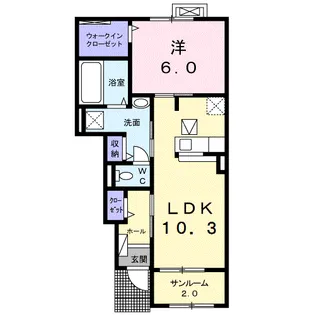 カーサ・スペランツァⅠ【1階】の間取り