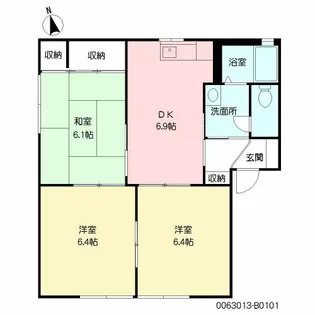 AXIS桑野Ⅲ B棟【1階】の間取り