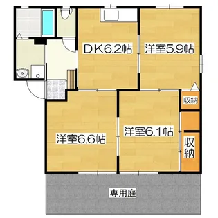 リベルテ筑紫野 A棟【1階】の間取り