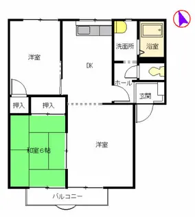 五郎山パークハイツ【2階】の間取り