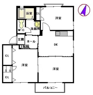 メゾン・メルヴェーユ C棟【2階】の間取り