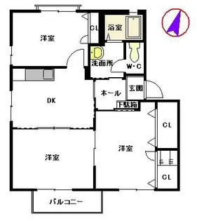 メゾン メルヴェーユ C棟【2階】の間取り