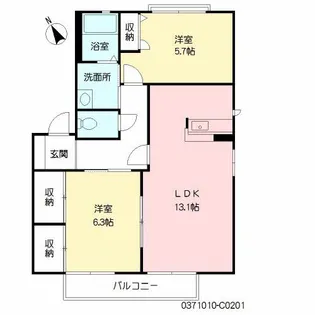 アネックス都府楼 C棟【2階】の間取り