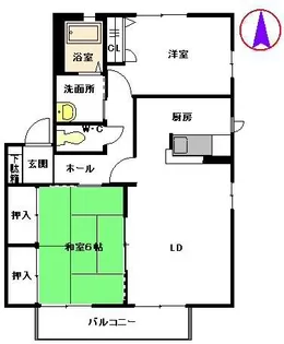 コンフォート吉塚Ⅲ B棟【2階】の間取り