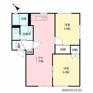ハイラーク甘木 C棟【1階】の間取り