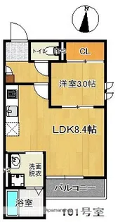 ホークヒルズ紫【2階】の間取り