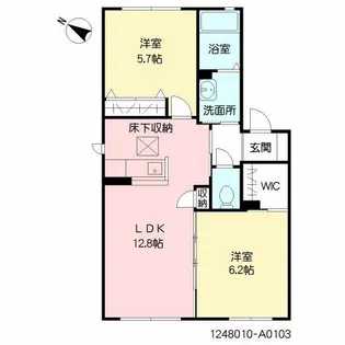フルール若江【1階】の間取り