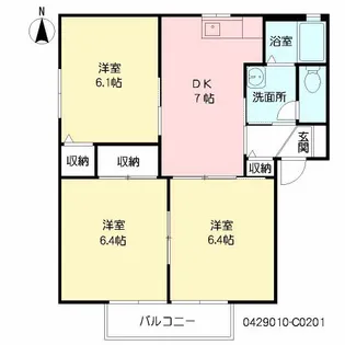 ウェストフィールド大保 C棟【2階】の間取り