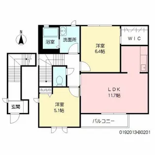 メゾン・ド・カメリア B棟【2階】の間取り