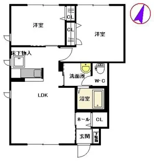 アンソレイユ二日市東 E棟【1階】の間取り
