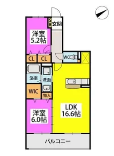 ボルドーⅤ番館【3階】の間取り