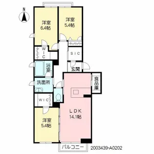 シャーメゾンガーデンズ神辺【2階】の間取り