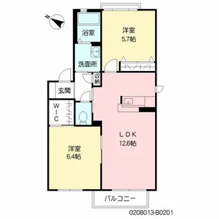ゴールドヴィラ B棟【2階】の間取り