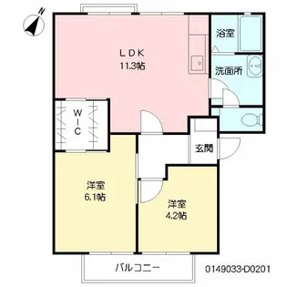レ・シャルマントメゾン D棟【2階】の間取り