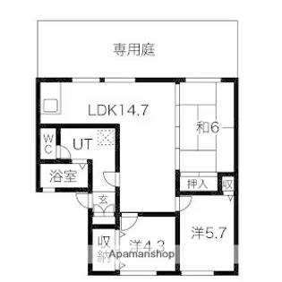セジュール・グランA【1階】の間取り