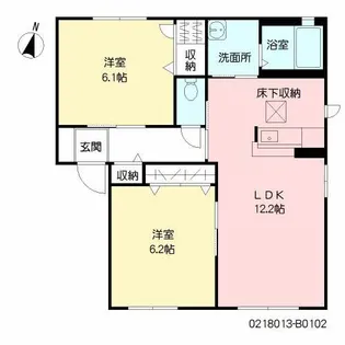 グリーンパーク大刀洗 B棟【1階】の間取り