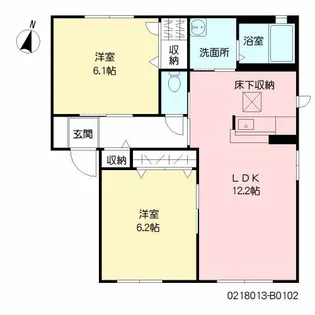 グリーンパーク大刀洗 B棟【1階】の間取り