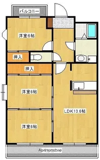 アビタシオン二日市【2階】の間取り