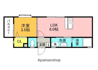 ホワイトショコラ二日市【1階】の間取り