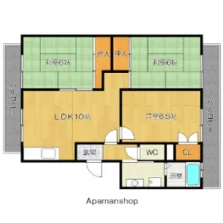 スカイマンション日吉【3階】の間取り