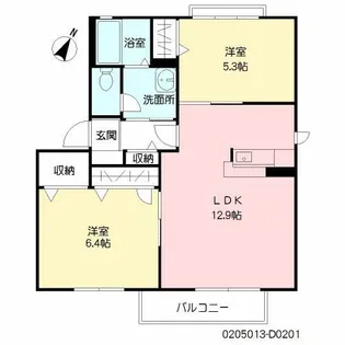 ベルスール D棟【2階】の間取り