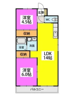 サンパール水城【4階】の間取り