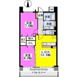 ブランコート筑紫野【6階】の間取り