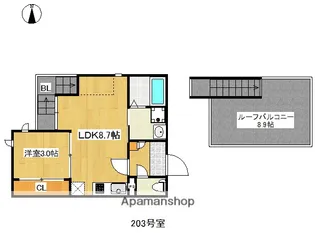 GRANDTIC二日市中央Ⅱ【2階】の間取り