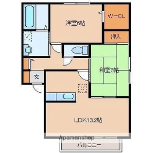 セジュール紫苑A−D棟【1階】の間取り