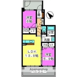 ファミーユ筑紫Ⅱ【5階】の間取り