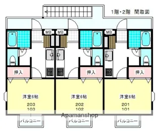 ディアコートミハル【2階】の間取り