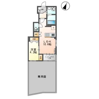 WISTARIA 筑紫A【102号室】の間取り