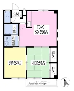コーポ三奈木【2階】の間取り