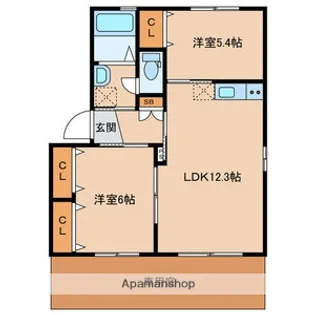 ルミエールK A棟【1階】の間取り